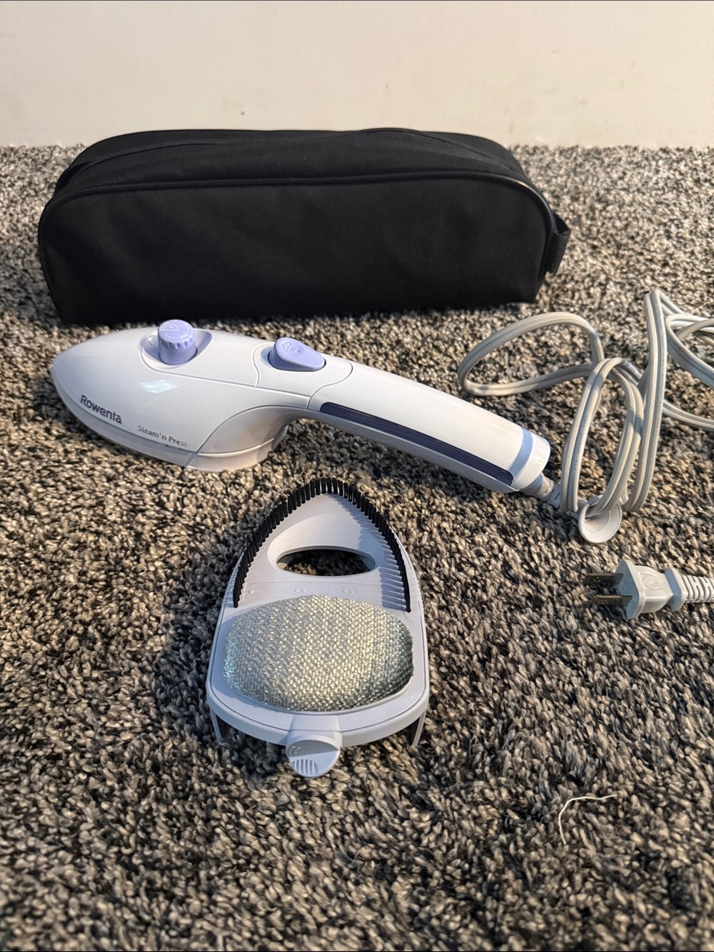 Rowenta Steam ’n Press Handheld Garment Steamer Travel Iron With Case & Brush